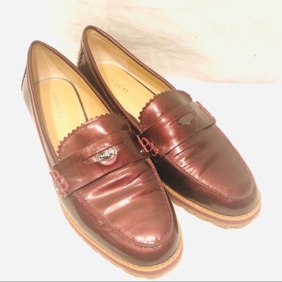 coach penny loafers womens